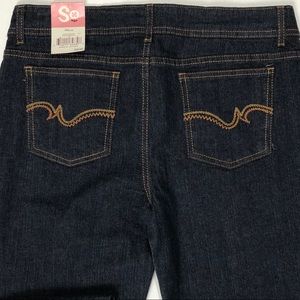 NEW Juniors SO Denim Blue Black Flare Jeans Sz 11